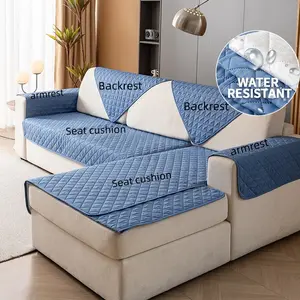 Waterproof Anti-Slip Pet-Resistant Sofa Protector Pad, Reusable Polyester Fiber Cushion for Living Room Bedroom Office, All Seasons Use, Sofa Couch Protector