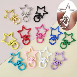 1-10pcs Star Metal Snap Hook Colors Keychain Lobster Clasp Hooks Buckle Bag Chain Connector For DIY Jewelry Making Accessories