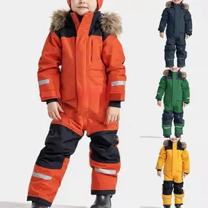 Kids' High Quality Windproof Ski Suit with Stand Collar & Full-Zip Front - & Thick Warm Snowboarding & Skiing, Easy On/Off, Ideal for Christmas & New Year Gifts mushroom  hat