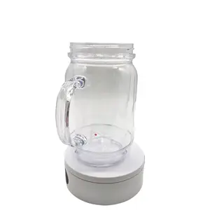 Custom 20oz Mason Jar Acrylic Snowglobe Cup with Matching Straw Durable Personalized Live on Stream Bottle Cup