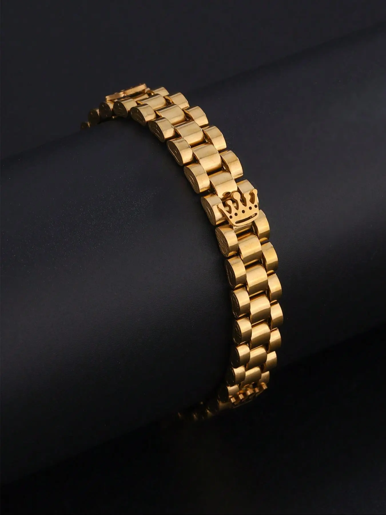Crown Design Bracelet, Cuban Link Bracelet, High Quality Bracelet, Fashionable Jewelry for Men & Women, Trendy All-match & Exquisite Jewelry for Birthday Gift, Cuban Bracelets, Chain Bracelet