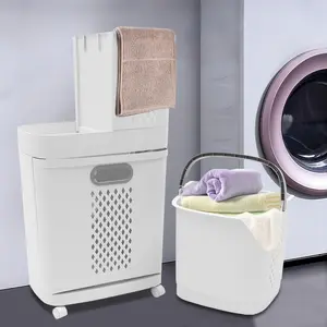 Mobile 3 Tier Laundry Basket Organizer With Wheels For Clothing Towels And Bedding home essentials