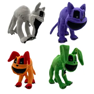 Smiling Critters Plush Toy Horror Smiling Big Mouth Animal Doll Purple Cat Orange Dog Soft Stuffed Plushies Game Peripheral Gift