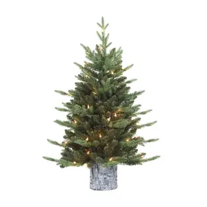QVC Pre-Lit 3' Potted Artificial Christmas Tree, Home & Festive Decoration, 50 Lights