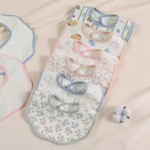 Baby Cloth Bib Four-Layer Breathable Cotton Waterproof Baby A-Class Anti-Choking Newborn Feeding Apron, Infant Saliva Towel