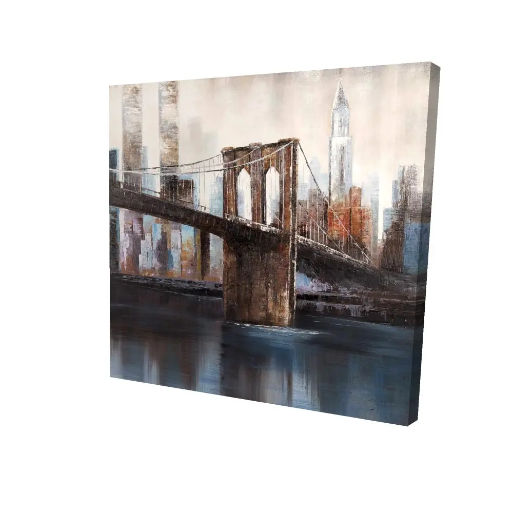 212 MAIN Urban Brooklyn Bridge Canvas Decorative Artwork - 24x24 in. Modern Decoration Photo, City Lovers Wall Print for Bedroom Home Supplies Poster