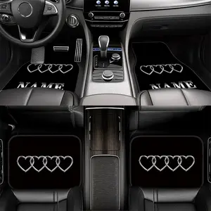 4pcs Customizable Name Car Mats, Car floor mats with Personalized Heart-Shaped Print Design - Perfect Gifts for Christmas, Father'S Day, And Valentine'S Day - Easy to Clean Car Interior Additions - Suitable for Sedans, Trucks