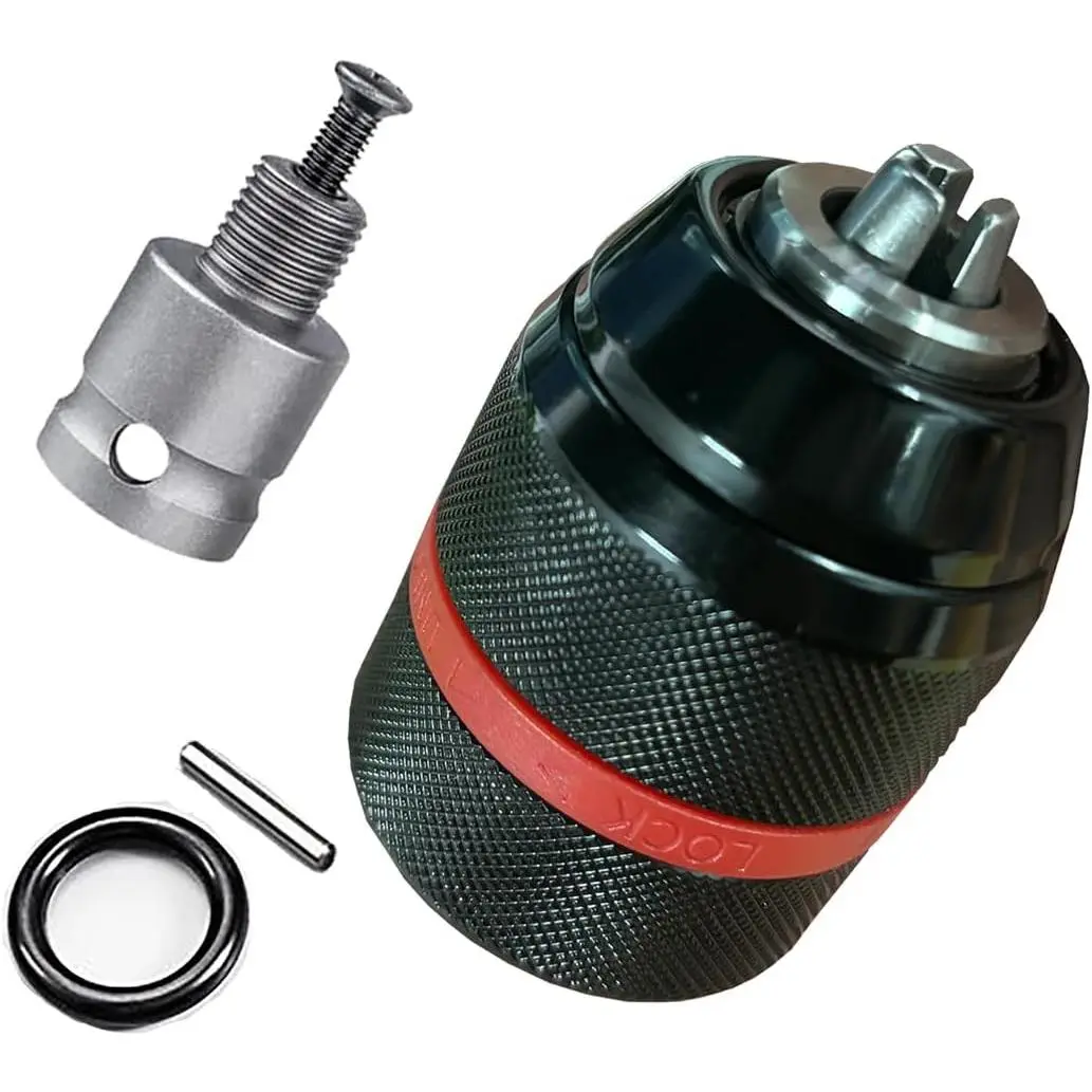 Keyless Hand Drill Chuck,3-Jaw Drill Chuck,Self -Tightening Multipurpose 1/2"- 20UNF Mount 1.5-13mm Drill Press Adapter for Hand Drill Impact Driver Power Drill,1/4" Hex Shank