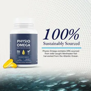 Physio Omega 2400mg Fish Oil with Omega 3 Fatty Acid Supplement - Heart & Brain Health Supplements for Adults - Non-GMO, Burpless, Light Citrus Flavor, Sustainably Sourced - 120Softgels, 30-Day Supply