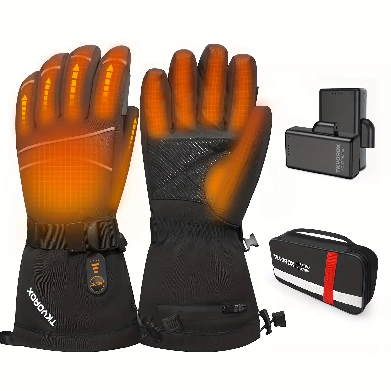 Heating Gloves, Rechargeable Electric Heating Gloves, Unisex, Winter Touch Screen Skiing Hiking Cycling Gloves