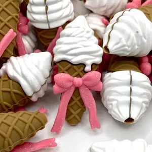 1pc Pretty Scoops Only 3D Silicone Focal Beads - Beaded Pen Supplies Beading & Craft DIY Beadable Keychains