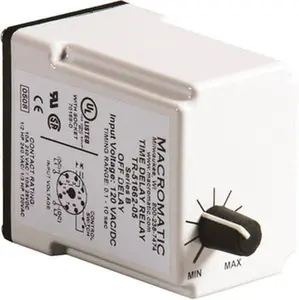 Macromatic 11 Pin, Multiple Range DPDT Time Delay Relay 10 Contact Amp, 24 VAC/VDC, Knob TR-51628-10