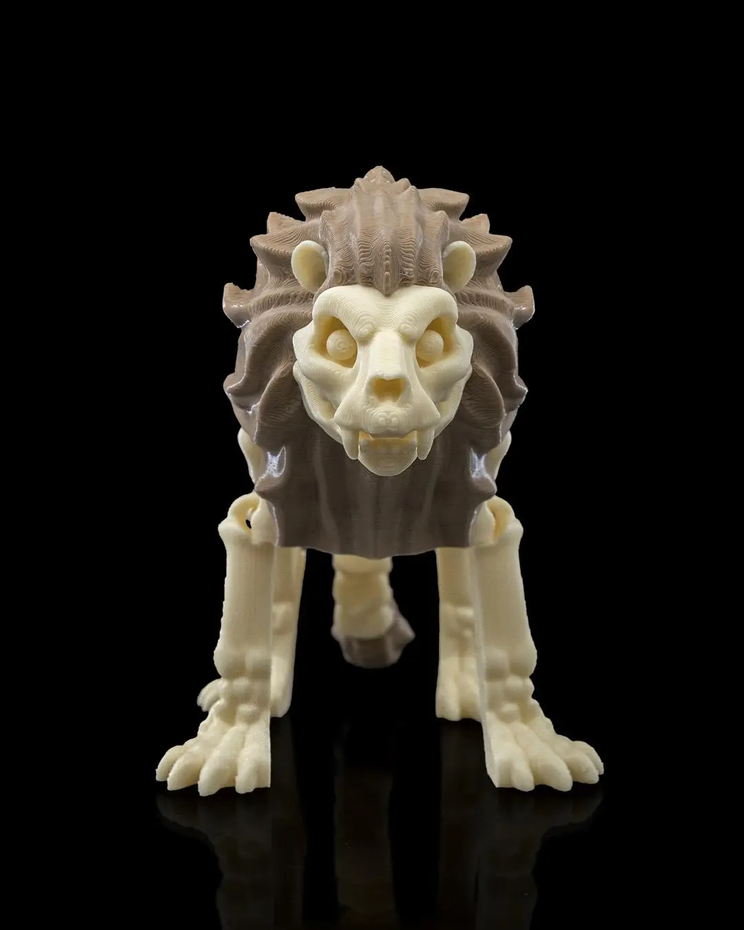 Articulating Halloween Lion Skeleton Decoration - Poseable Horror Spooky Toy, Indoor Outdoor Display Prop for Haunted House, Home Decor