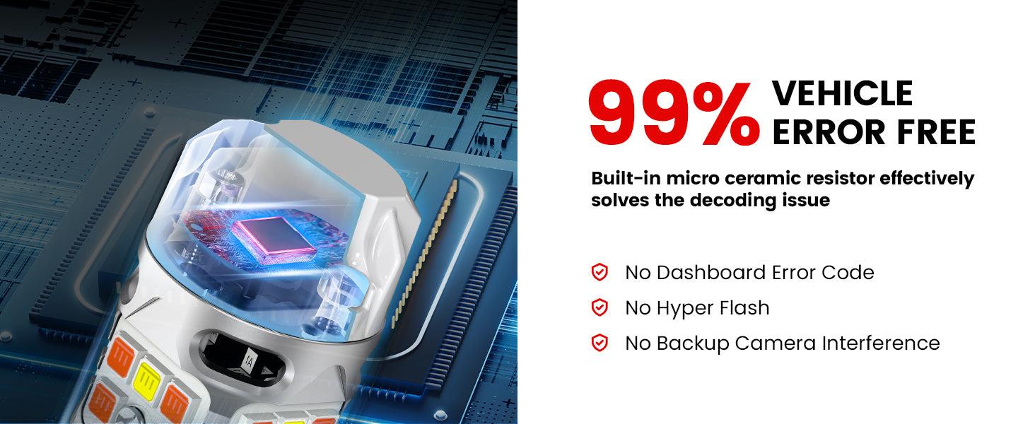 Lasfit 7443 7444 LED Turn Signal Bulbs CanBus-Ready Switchback | T3 Series,2 PCS