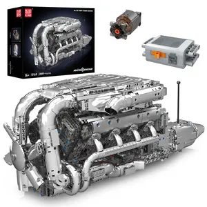 Mould King 10168 V8 Engine Turbo Motor Engine Cylinder Model Building Block Adult Boy Gift Toy 2899 Pcs Durable