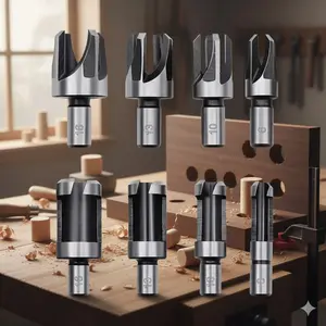 Industrial-Grade Self-Locking Double-Ended Insert Drill Bit Set for Woodworking. High-Carbon Steel Spiral Bits with Dual Cutters, 6/10/13/16mm Anti-Slip Heads. Perfect for Plug Cutting, Dowel Repairs, Fret Inlays, and furniture Restoration.