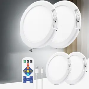 4-Piece Rechargeable Ceiling Light, 4000mah Battery, Remote Control, Ideal for Bedroom Corridor, Dimmable Wall Lighting Fixture, Rechargeable Wall Sconces, Home Decor Lighting