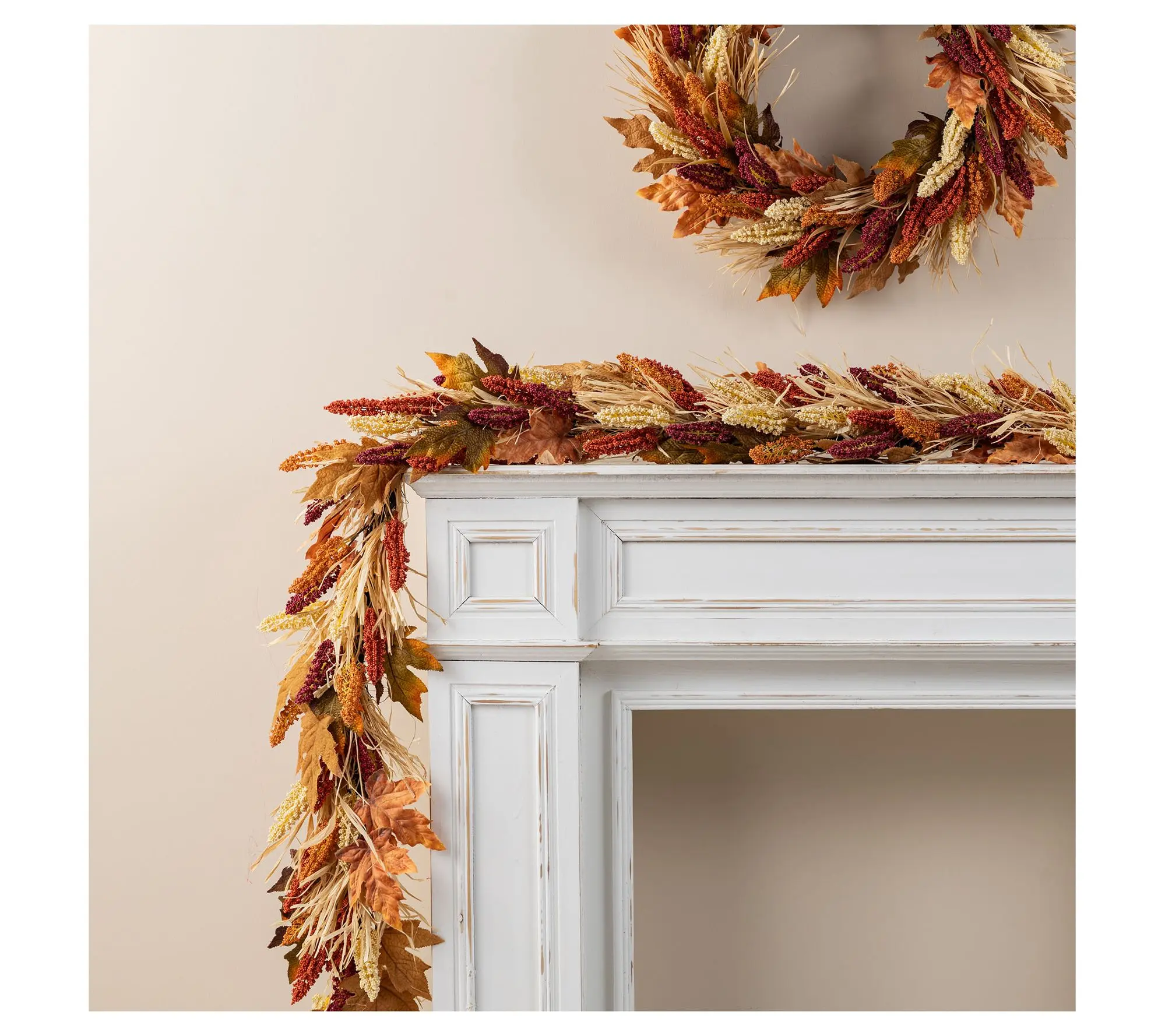 Glitzhome 72"L Fall Harvest Multi-Colored Sorghum Garland
