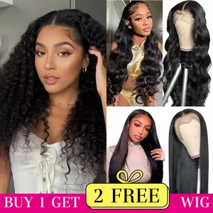 [Combo sale 30"&30"&30"] buy 1 get 3 wig 30 Inch 13x4 Deep wave Hair Lace Front Wigs +13x4 30 Inch Body wave Honey blonde Human+ 13x4 30 lnch Straight Honey blonde Hair Pre Plucked HD Transparent Lace Frontal Human Hair Wigs 180% Density for black women
