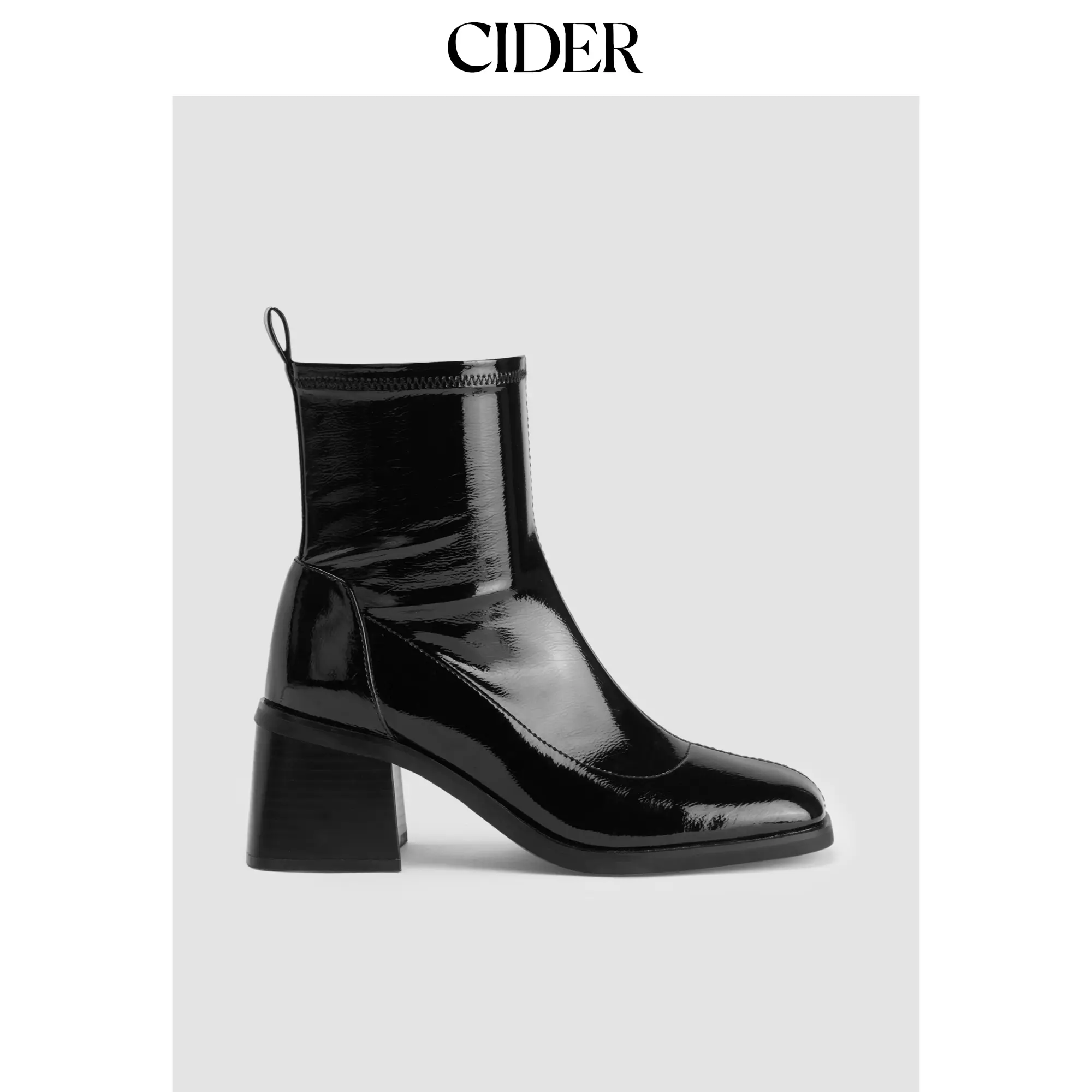 Cider Women's Leather & Faux Leather Plain Chunky Heel Ankle Boots - Women's Footwear (Size 6-11) for Casual Wear