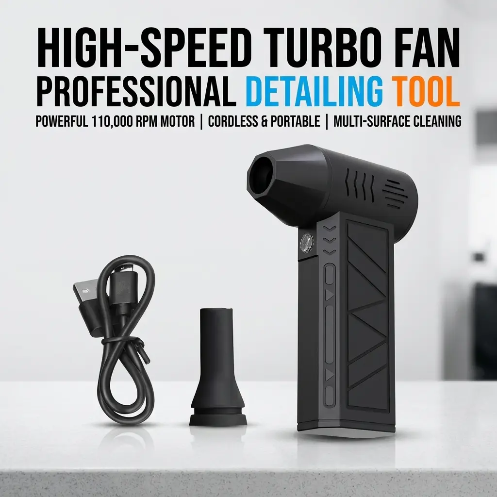 High-Speed Turbo Fan Professional Detailing Tool with 110,000 RPM Motor Cordless Portable Multi-Surface Cleaning quick multifunctional dust collector