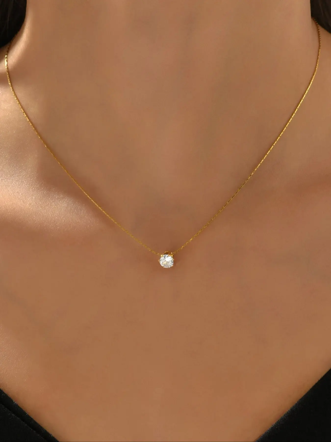 Elegant Bamboo Leaf Pendant High End Necklace, Daily Wear Necklace, Stainless Steel Chain with Rhinestones, Perfect Birthday Gift for Women, Fashion Necklace