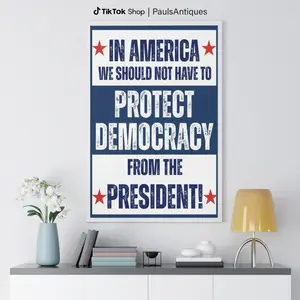 Protect Democracy Poster, No Kings Protest Poster, Anti Trump FDT, Political Activist, Resist Fascism Protest Poster for Home Decor
