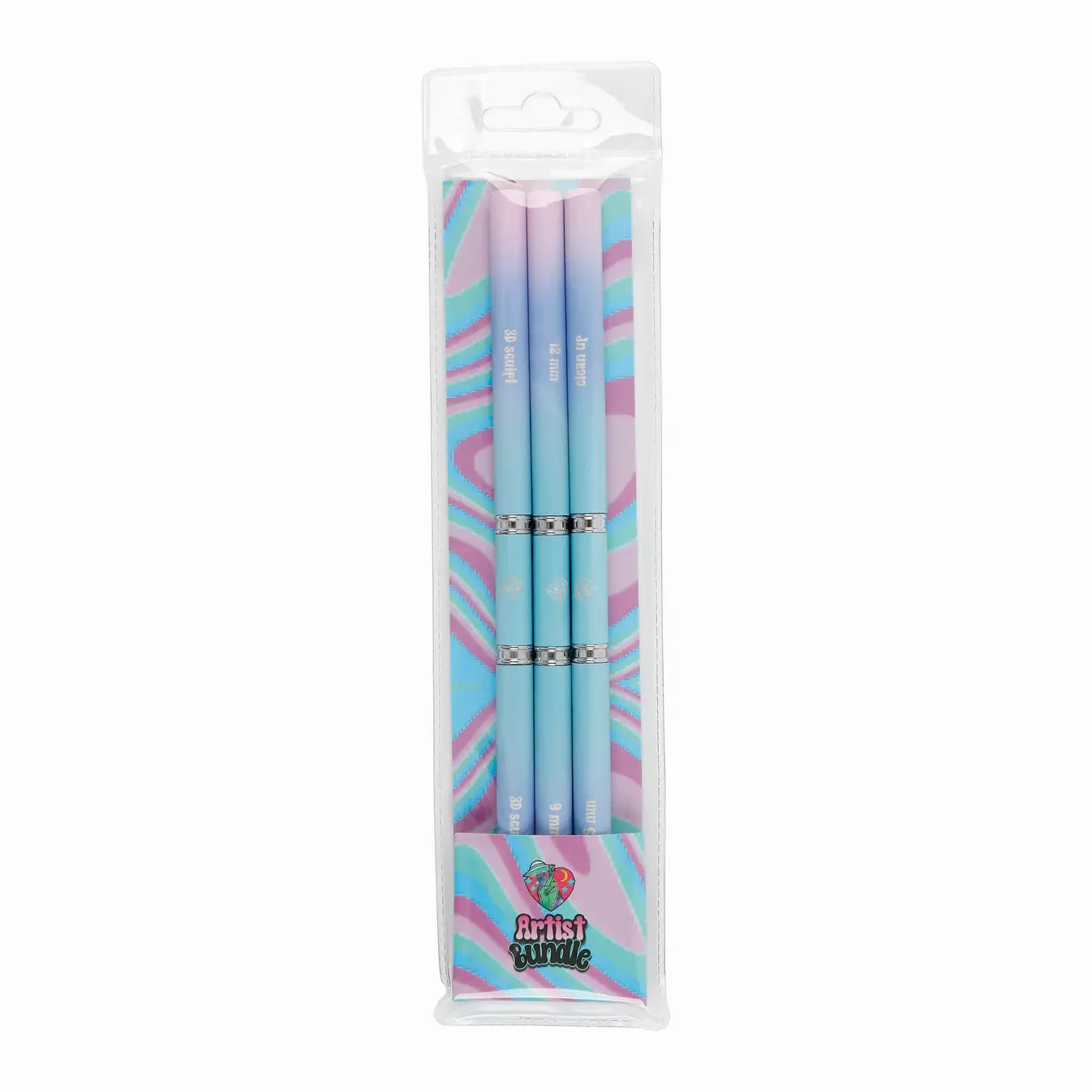 “ARTIST BUNDLE” CLASS KIT – 3 PIECE DOUBLE-SIDED NAIL ART BRUSH SET