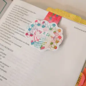 Pray and Read Magnetic Bookmark - Bookish Booktrovert Accessor, Radiant Holographic Glitter Design