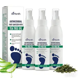 (3 bottles)Tea Tree Oil Foot Spray - Plantar Moisturizing Deodorant for Odor Control & Dry Feet Care, Natural Foot Sanitizer with Antifungal Properties,Ximonth Clear Foot Sanitizer Spray,for Foot & Shoe Freshness