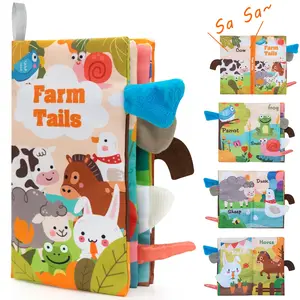 Baby Early Education Interactive Crinkle Cloth Book, 1 Count 3D Cartoon Animal Design Sensory Toys for Infants & Children, Interactive Educational Toys, Gifts for Kids, Learning Tools, Learning Books, Preschool Busy Book, Toddler Busy Book