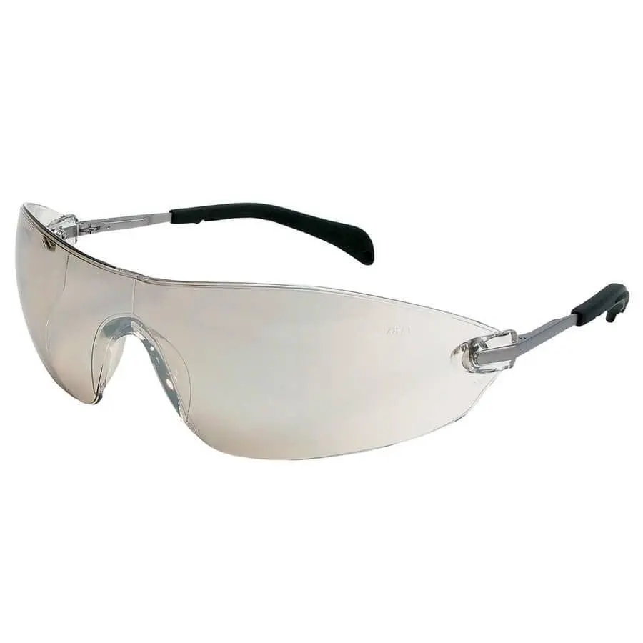 MCR Safety S22 Small Protective Goggles - Duramass Glass Lens, Indoor/Outdoor Use, Sturdy Metal Temples, Abrasive-Resistant, Scratch-Proof, UV Protection, Full Coverage, Full Grip Work Safety Eye Protection