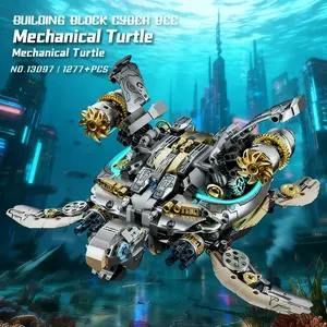 Moc Building Set 1277 Pieces Electric Turtle Animal DIY Assembly Engineering Toy Compatible with Lego, Adult Children Christmas Birthday Gift