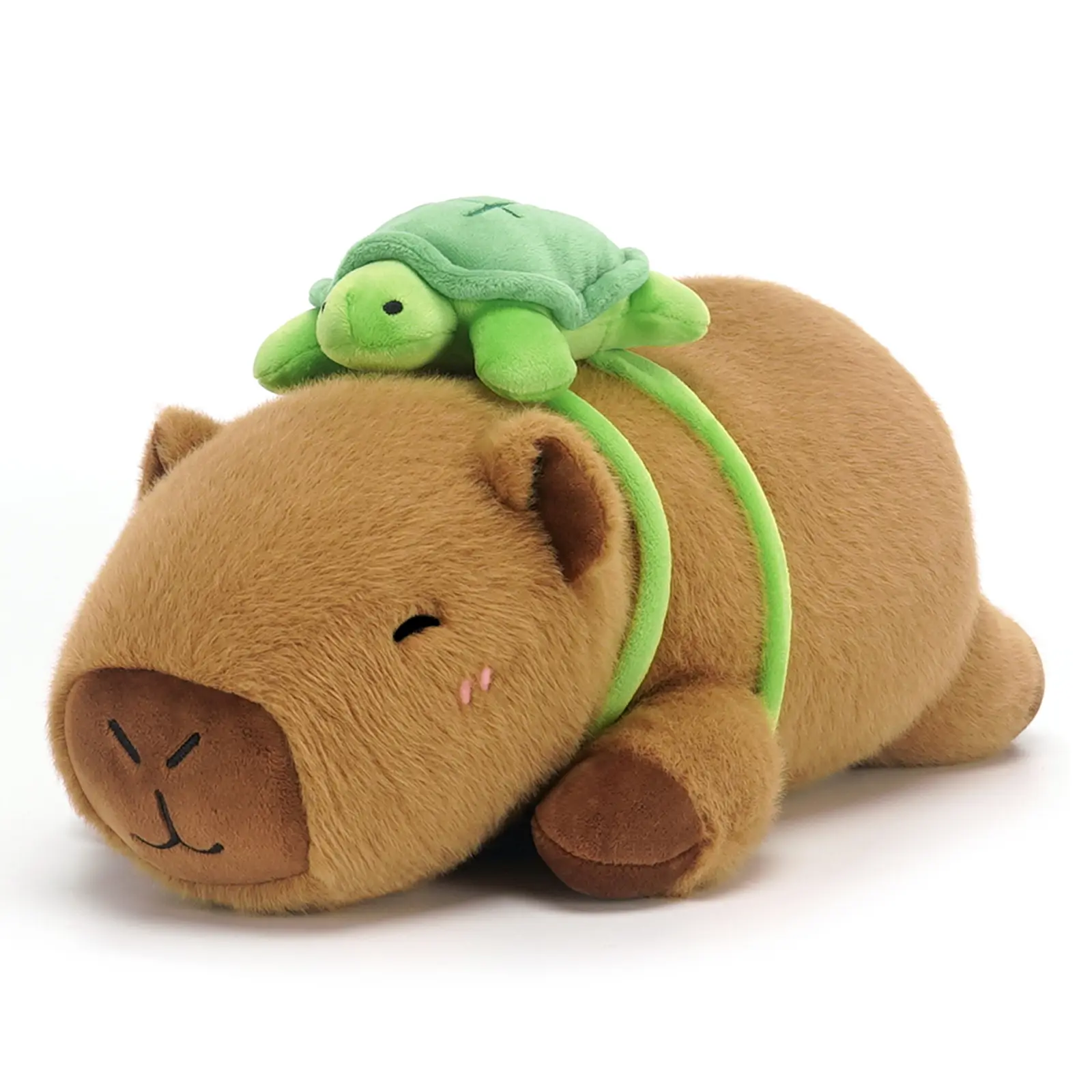 Capybara Stuffed Animals with Turtle Backpack, Weighted Capybara Plush Pillow, Soft Stuffed Animal Toy for Kids Adults, Cute Birthday Present & Valentines Gifts, Available in 9.8, 13.8 and 23.6 Inch