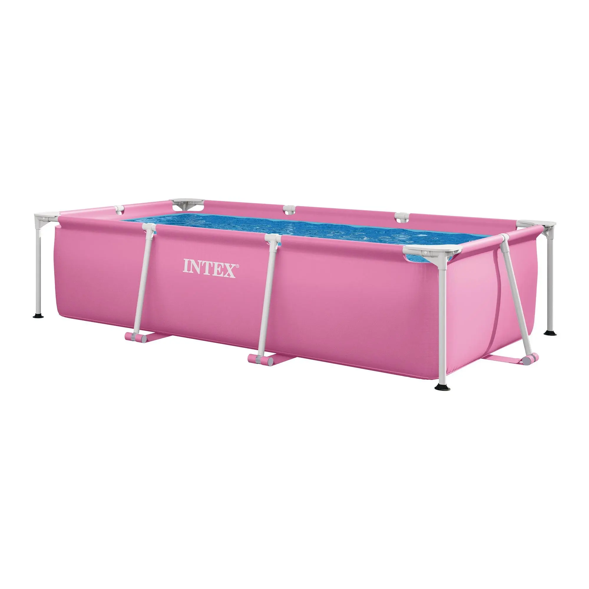 Intex 8.5' x 26" Rectangular Frame Above Ground Outdoor Swimming Pool, Pink Intex 8.5' x 26" Rectangular Frame Above Ground Outdoor Swimming Pool, Pink