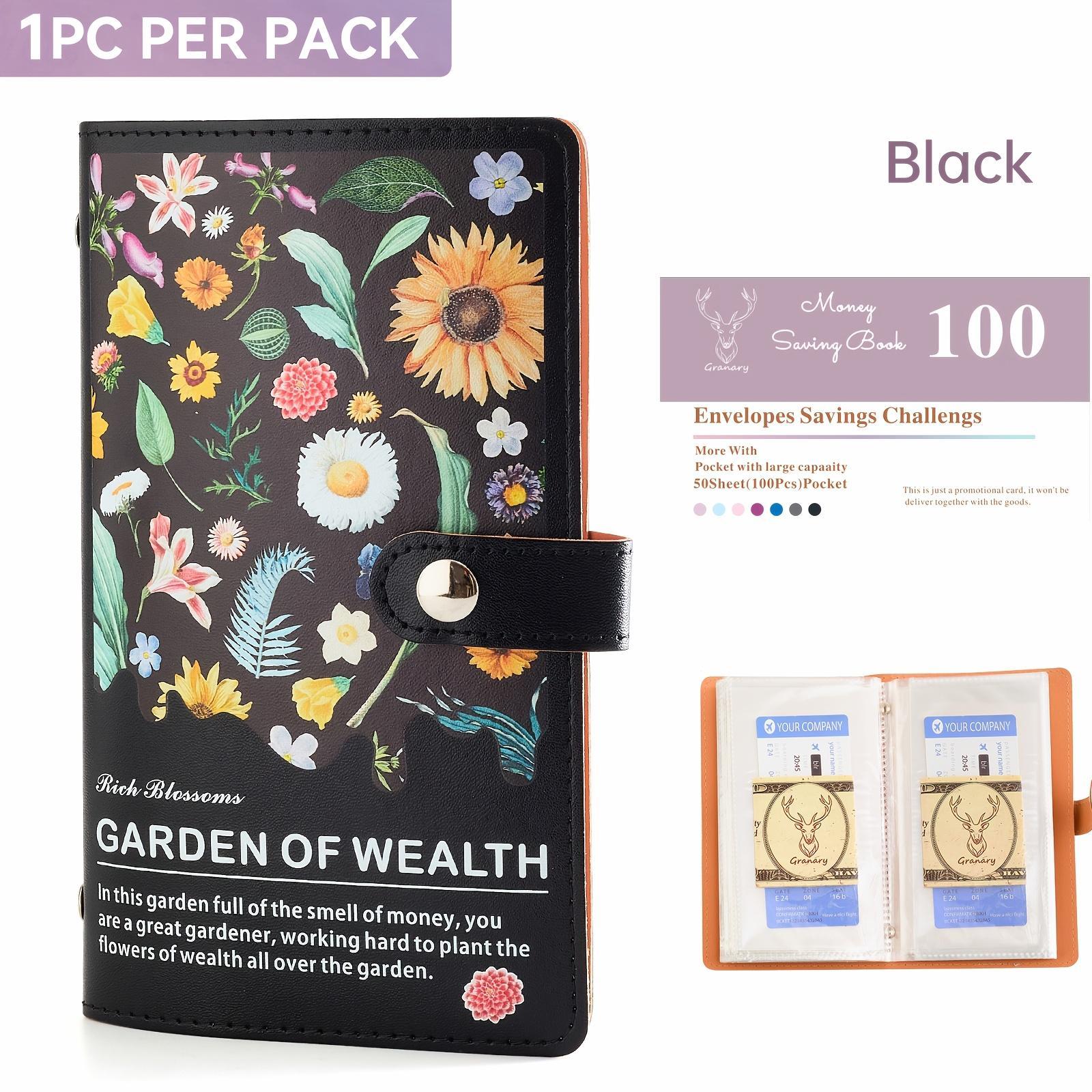 Granary 1/2pcs Vintage Floral BUD Folder-A6 Budget Folder with Large Capacity Cash Envelopes, Soft PU Cover, Financial Planner, Cash Management. Account Books for Easter&Mother's Gift.
