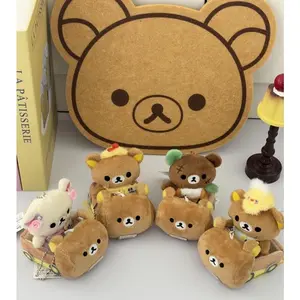 Rilakkuma Plush Car Charm Fits Rilakkuma Kawaii Doll Keychain Cute Bag Hanging Ornament Cartoon Bear For Birthday Festival Gifts