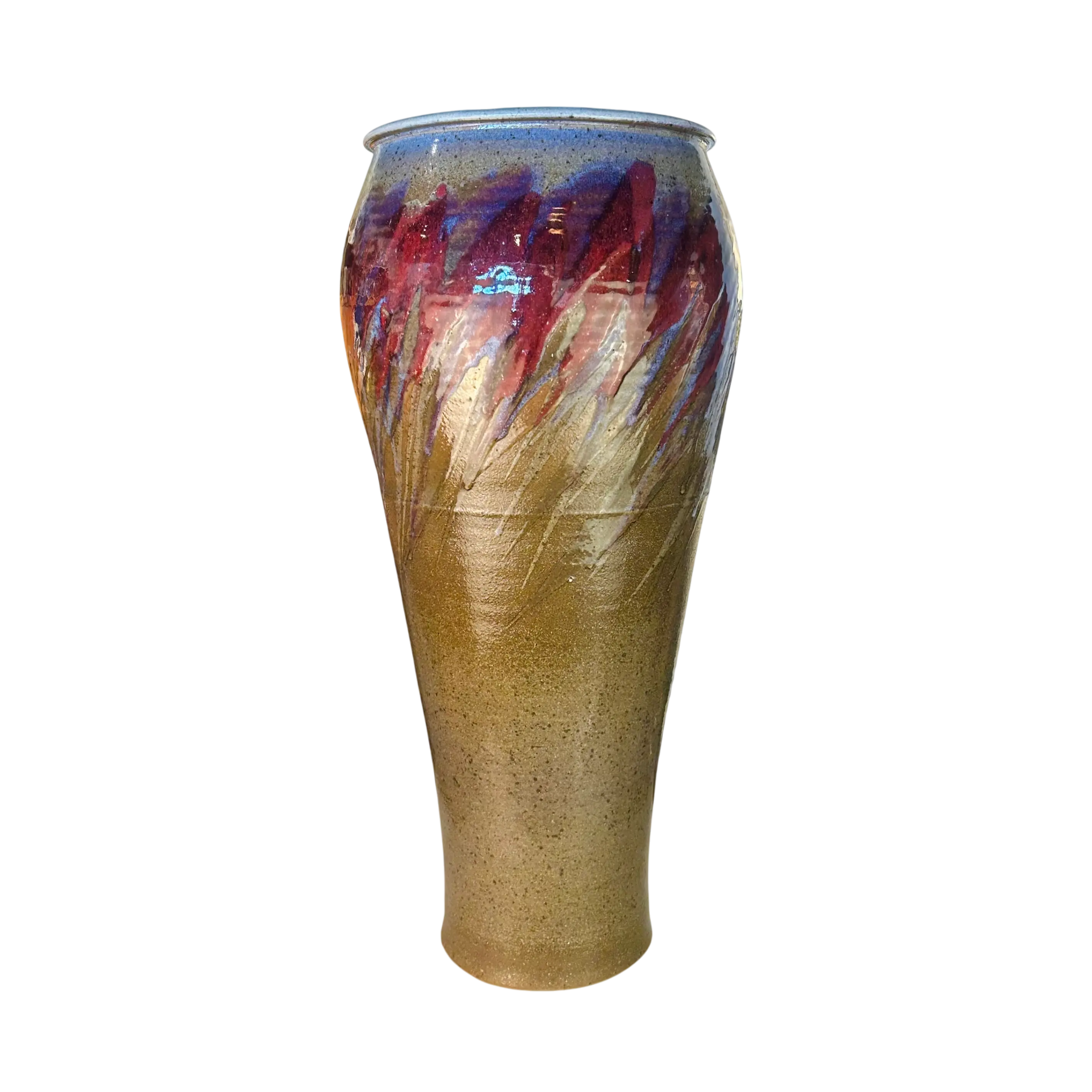 Extra Large Drip Glazed Studio Pottery Vessel