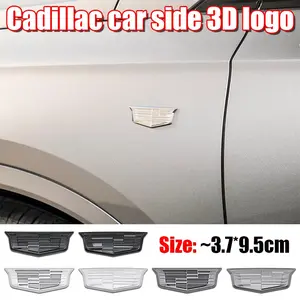 Car Fender Side Emblem Decorative Stickers, Sticker Decals, Trunk Badge Sticker for Cadillac ATS BLS CT4 CT5 CTS SLS SRX XT6 XTS Escalade Deville DTS, Custom Car Logo Accessory Upgrade