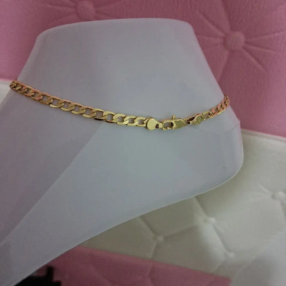 14 k gold plated anklet ,3 mm thick and 10  cm long