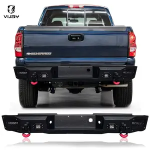 Vijay For 1999-2006 GMC Sierra1500/Chevrolet Silverado1500 Steel Rear Bumper w/LED Lights