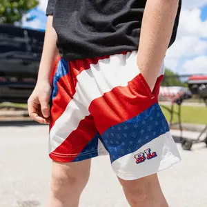 Baseball Lifestyle 101 Shorts – Patriot Pitch Shorts – Cool Summer Streetwear, Premium Mesh Comfort, Elastic Waistband, Gift for Him