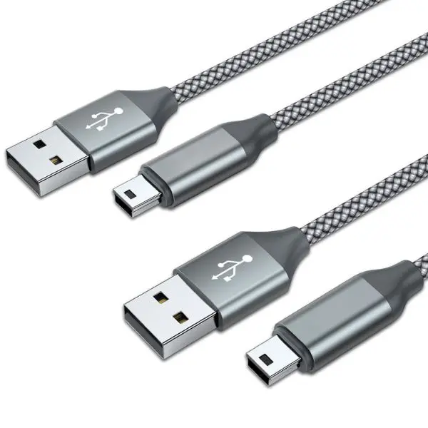 Mini USB Cable, (3.3ft 2 Pack) USB 2.0 Type A Male to Mini B Charging Cord Compatible with Hero 3+, PS3 Controller, Digital Camera, Dash Cam, MP3 Player, Garmin Nuvi GPS, GPS Receiver