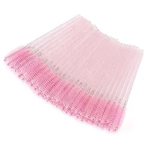 50pcs Pink Crystal Lash Wands | Disposable Mascara & Eyebrow Brushes for Eyelash Extensions & Makeup