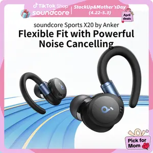 soundcore Sport X20 by Anker, True-Wireless Workout Earbuds, Rotatable and Extendable Ear Hooks, Noise Cancelling, Deep Bass, IP68 Waterproof, Sweatproof, Dustproof, 48H Play, Sport Earbuds for Gym Summervibes