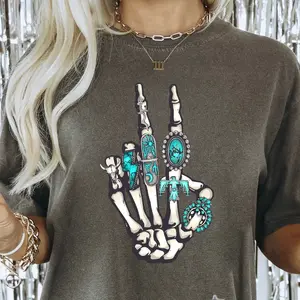 Turquoise Rocker Tee Crew Neck