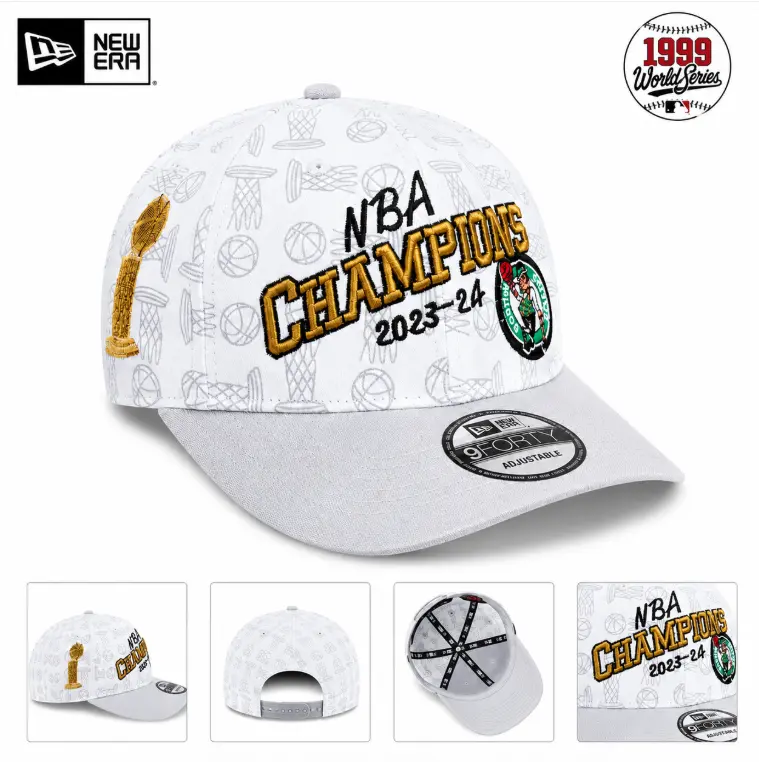 New Era 2023–24 NBA Champions Boston Celtics Adjustable Hat | Official Basketball Cap, Unisex NBA Fan Collectible