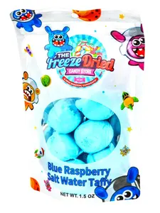 Mega Delicious Freeze Dried Candy Blue Raspberry Salt Water Taffy freeze-dried candy