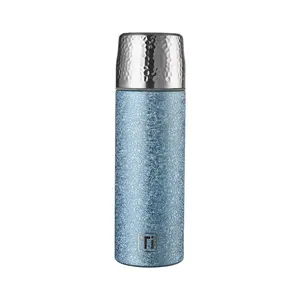 Titanium Thermos 36Hour Hot/Cold 500ml17oz Super Light Weight High Tech Material Insulation Bottle Drinkware Silver Tumbler BPA-Free Insulated Flask for Office Work Bag Travel - Bottled