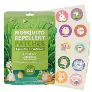 Mosquito Repellent Patches (120 Count) - Long-Lasting Natural Protection with Citronella, Eucalyptus & Mint - Strong Adhesive - Ideal for Outdoor Sports & Travel